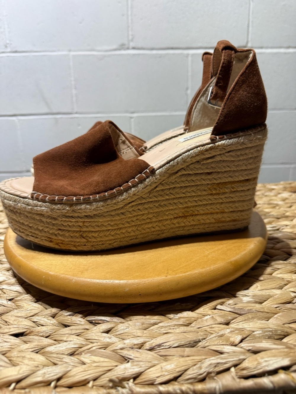 Steve Madden Brown Suede Espadrille Wedge Sandals